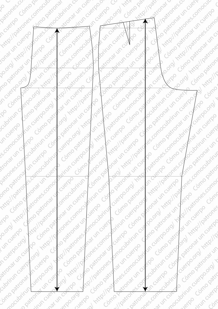 pantalón clásico de dos pliegues cerrados al derecho